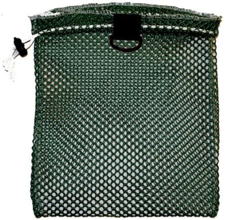 Nylon Mesh Drawstring Bag with D-Ring, 8" x 10"