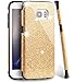 MEKO Glitter Bling Rubber Shock Absorbing and Scratch Resistant Bumper Case for Samsung Galaxy S7 Edge, Gold