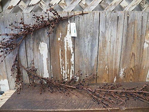 Gorgeous Primitive Burgundy-Black-Brown 55" Pip Rice Berry GARLAND Flexible & Bendable