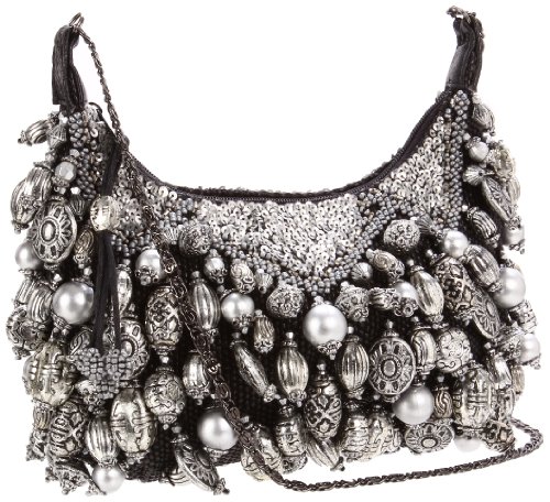 Mary Frances Mini 328 Silverado Cross Body,Black/Silver,One Size