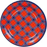NCAA 8-Pack Plaid Dinner Plates - Orange/Royal Blue