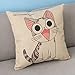 Cartoon Style Lovely Cat Chi's Sweet Home Happy Chi's Throw Pillow Case Decor Cushion Covers Square 1818 Inch Beige Cotton Blend Linen by Leaveland