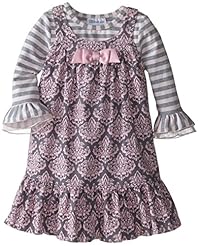Girls Corduroy/Cotton/Satin General Print   Jumper  With a Bow(s) and Ruffles