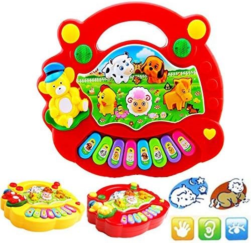 Baby Kids Music Musical Developmental Animal Farm Piano Sound Educational Toy, Baby can learn to recognize different colors, 17.5cm x 15cm x 3 ซม / 6.88 x 5.90x 1.18inch (L * W * H)