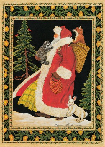 Santa and Animals Boxed Holiday Cards