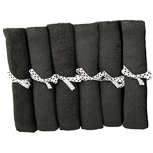 Best Luxury Adult Washcloth 100% Bamboo Softest All Natural 100% Organic by Unicorn Station, Most Absorbent Hypoallergenic Anti-Bacterial Better Than Cotton Durable Spa Quality Washcloths - Gray