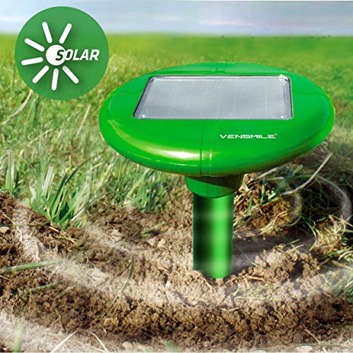 Vensmile Solar Powered Mole Repeller Repel Mole, Voles, Gopher, Mice and Rats