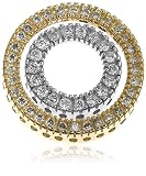 14k Two-Tone Diamond Double Circle Pendant (1/3 cttw, I-J Color, I2-I3 Clarity)