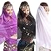 PanDaDa Belly Dance Veils Chiffon Shawl Wraps Head Scarf Headband with Coins