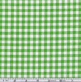 45'' Wide Oil Cloth Gingham Kiwi Green Fabric By The Yard