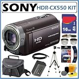 Sony HDRCX550 HDR-CX550/V 64GB Flash Memory High Definition Handycam® Camcorder with Wide Angle 10x Optical Zoom and 12MP Image Capture featuring a 3.5-inch Widecreen LCD + 16GB Deluxe Accessory Kit with BONUS SEIKO WATCH FOR A LIMITED TIME