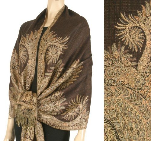70 x 28 Big Paisley Jacquard Double Layer Woven Pashmina Shawl / Wrap / Stole ( 12 Beautiful Colors ) - New !