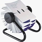 Rolodex 66727 Open Rotary Card File, 500 3x5 Cards, 24 Guides, Black Finish
