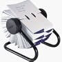 Rolodex 66727 Open Rotary Card File, 500 3x5 Cards, 24 Guides, Black Finish