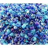 Miyuki Round Seed Beads Size 8/0 22g Blue Tones Mix