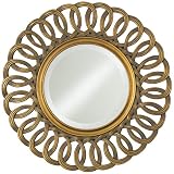 Antique Gold Linked Loops 30 High Round Wall Mirror