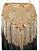 Gold Beaded Shawl/Hip Scarf with Fringe
