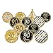 DISTINCTIVS 90th Birthday Party Favor Stickers - Gold and Black (Set of 324)