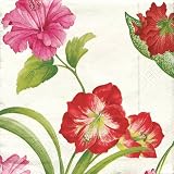Caspari Set of 2 Tropical Spendor Set of 20 Paper Cocktail Napkin, Ivory