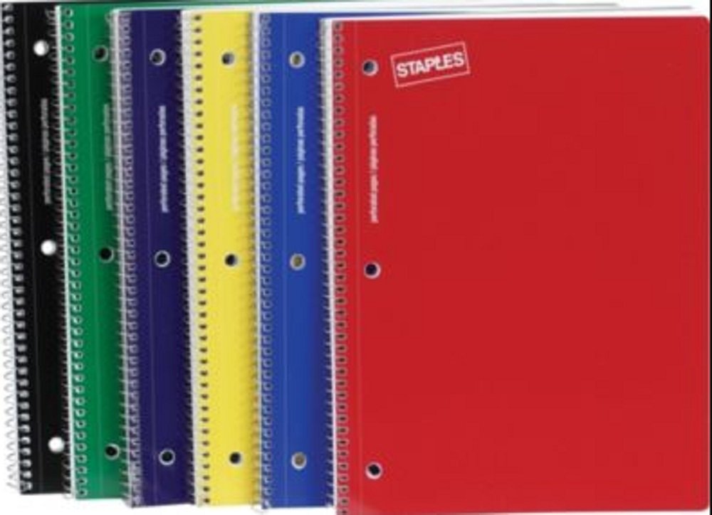 Amazon.com : Staples Spiral Notebook 1-Subject, 70-Count, College ...
