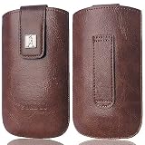 Produkt-Bild: Original Collos Apple Iphone 4 4S Vintage Brown M Handytasche Ledertasche Tasche Etui Slim Case Braun inkl. R&uuml;ckziehfunktion EasyOut Pullstrip / Neue Collection 2011