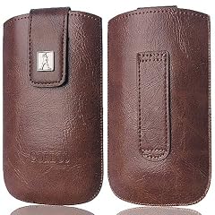 Original Collos Apple Iphone 4 4S Vintage Brown M Handytasche Ledertasche Tasche Etui Slim Case Braun inkl. R�ckziehfunktion EasyOut Pullstrip / Neue Collection 2011
