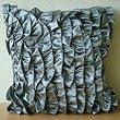 Vintage Silver - Throw Pillow Covers - Satin Pillow Cover with Satin Ruffles