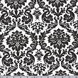 54 Wide Flannel Backed Vinyl Acanthus Black and White Fabric By The Yard
