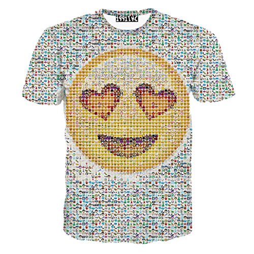FaPlus Men’s 3D Print QQ Smile Style T-shirt L