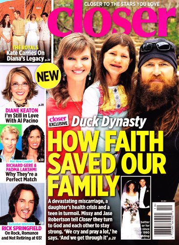 Missy and Jase Robertson (Duck Dynasty), Rick Springfield, Richard Gere and Padma Lakshmi, Diane Keaton, Prince William and Princess Kate - May 12, 2014 Closer Magazine