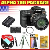 Sony Alpha 700 w/ 18-70mm Lens, 4 GB Memory Stick, USB 2.0 Card Reader, Extra NP-FM500H Equivalent Battery, Screen Protectors, Tripod, Wire Tripod with Lens Cleaner and Tissue, Lens Pen, UV Filter