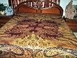 Maroon Gold Pashmina Jamavar Indian Bedspread Bedding Couch Throw King/queen 108"