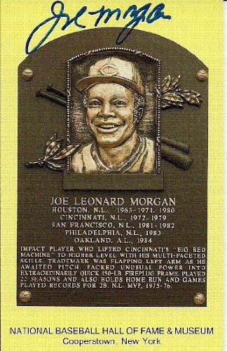 Joe Morgan Autographed/Hand Signed Hall Of Fame Gold Plaque