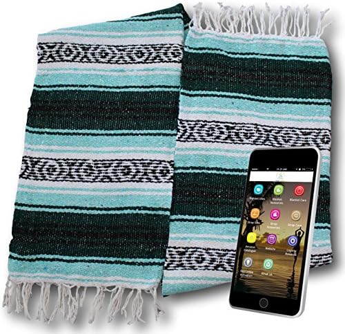 Yogi Yoga Premium Mexican Bed Blanket - Beautiful, Bright and Comfortable Serape Rug