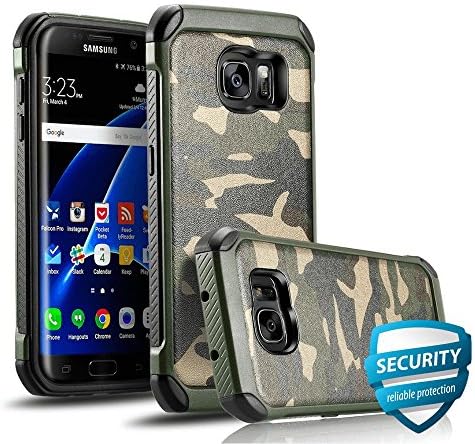 Galaxy S7 Edge Case, SUPCASE Full-body Rugged Holster Case - Military camouflage (Green) (S7 Edge Military camouflage (Green))