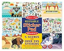Melissa & Doug Resuable Sticker Pads Set: Adventure - 245+ Stickers
