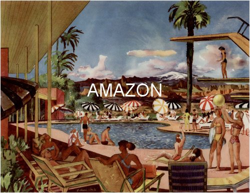 1957 Millard Sheets - Desert Vacationland Las Vegas Watercolor Art Print
