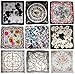 ETSYG® Silk Scarf Women's Fashion Pattern Large Square Satin Headscarf Headdress