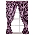 Zebra Rod Pocket Drapes - Pink/ Black (42x63")