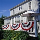Patriotic Bunting 2-Sided Pleated Flag 58" x 27"
