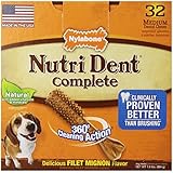 Nylabone Nutri Dent Complete Medium Filet Mignon Flavored Dog Treat Bone, 32 Count