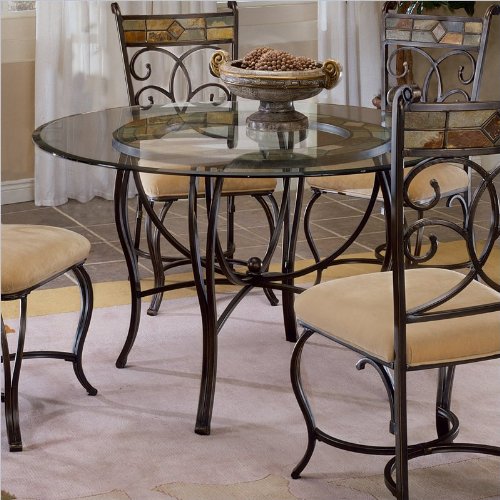 Hillsdale Pompei Metal Casual Dining Table in Black Gold Finish