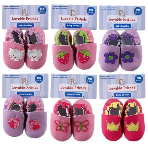 Luvable Friends Slip On Girls Booties, Kitty
