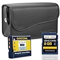 SET Bundlestar * Kameratasche Baxxtar M Leder schwarz + Speicherkarte SDHC 8GB Class 6 + Bundlestar Qualit�tsakku f�r Casio NP-130 zu Casio Exilim EX ZR200 ZR100 H30