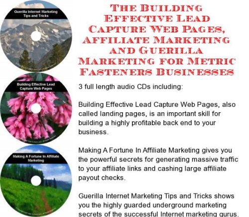 The Guerilla Marketing, Building Effective Lead Capture Web Pages, Affiliate Marketing for Metric Fasteners Businesses