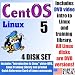 CentOS Linux, 4-disks DVD Set, Includes "Introduction to Linux" video-DVD, Linux Training Library and printed Quick Reference Card of Linux commands, Contains both 32-bit and 64-bit versions, includes Complimentary Evaluation Exam