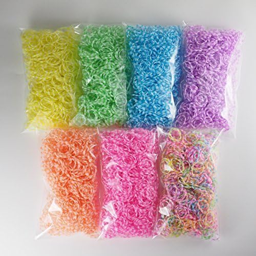 [Pastel Marble 7 bags set! Also] Fun Bands LOOM BANDS Room band rubber accessories 11Straps original set seven ~ 600 pieces = 4200 or fan room Rainbow Room by 11Straps