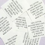 100% Cotton Machine Wash Cold Care Tags #8 (Qty 100)