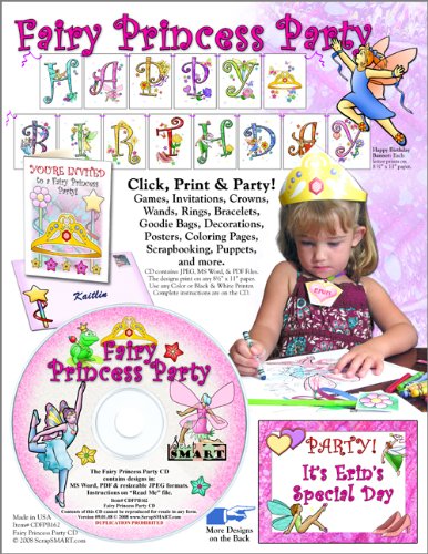 ScrapSMART - Fairy Princess Party Kit - Jpeg, PDF, and Microsoft Word Files (CDFPB162)