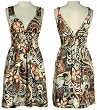 HOTKISS Retro Print Charmeuse Dress